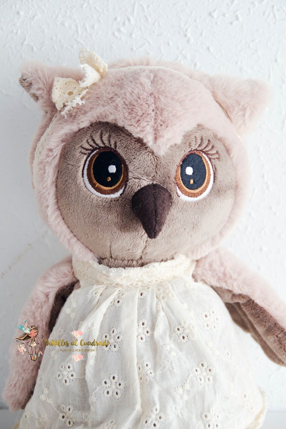 Gufo di peluche, gufo animale, animale di peluche pronto per la