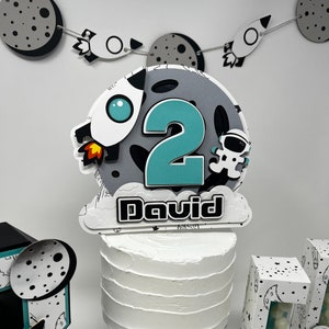 Two the Moon Theme Birthday| Two the Moon Cake Topper| Two the Moon| Outer Space Cake Topper| Two the Moon Party Decor| Two the Moon Party