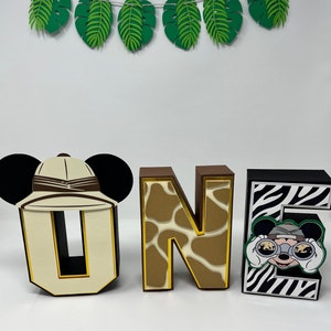 Mouse Safari 3D Letters | Safari Theme Party Props | Safari Party | Jungle Party | Wild One Party