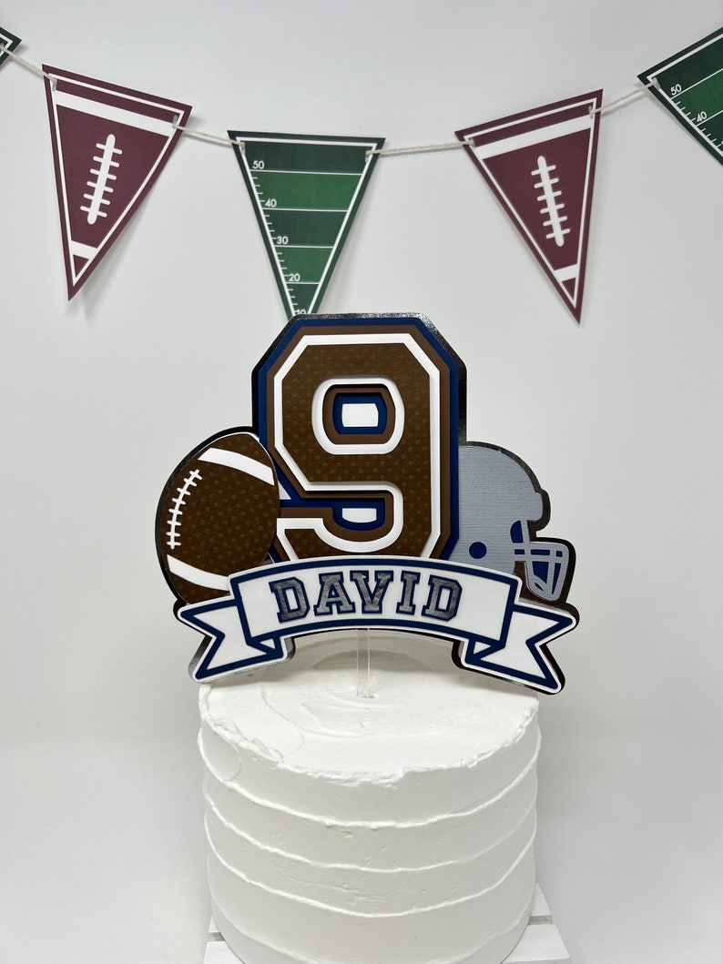 Football Theme Birthday Football Cake Topper Football Etsy