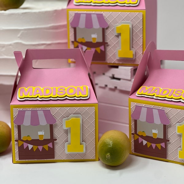 Pink Lemonade Birthday| Pink Lemonade Treat Box| Pink Lemonade Party| Gable Treat Box| Pink Lemonade Decor | Pink Lemonade First Birthday