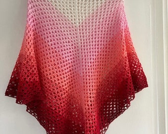 Super soft Classic Granny stich crochet Poncho fits 8-14 years or a petite adult in 100% cotton