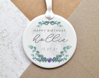 Personalised Birthday Gift, Birthday Ceramic Keepsake, Personalised Birthday Ornament
