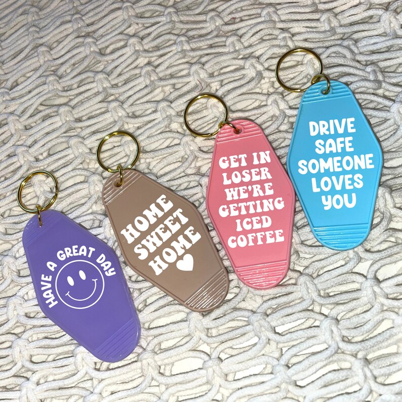 Retro Motel Keychain Custom Keychain Cute Motel Keychains Etsy