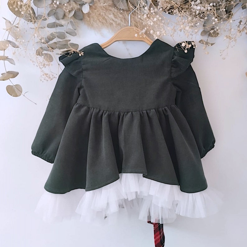 Toddler christmas dress, Girls christmas dress, christmas dress for girls, christmas dress toddler, baby christmas dress. image 2