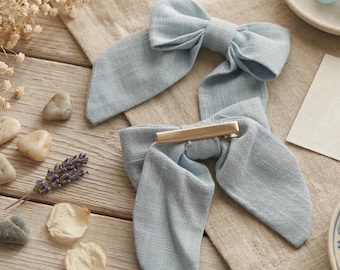 Fermaglio per capelli in lino, fiocco per capelli per bambina, fermaglio per capelli per bambini piccoli, accessorio per capelli per neonati, fiocco per capelli per bambine, fiocco in lino per neonati.