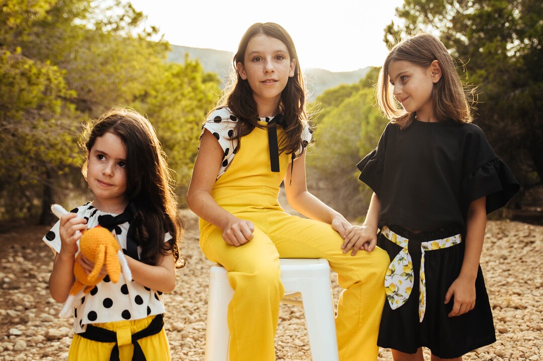 Linen Overalls for Girl Yellow Long Jumpsuit Organic Linen Etsy