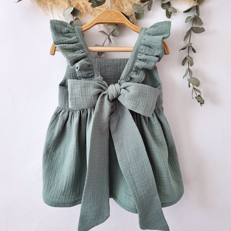 Sage Flower Girl Dress, Spring baby boy boho pants, Sage green classic pants for boys, toddler mint pants, organic rustic dress baby girls. dress+bloomers green