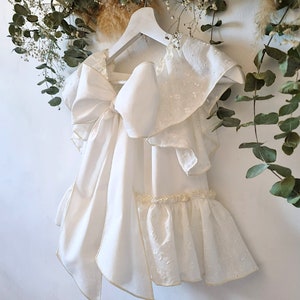 Baby girls baptism dress, beige Flower Girl Dress, bridesmaid Flower baby Girl Dress, toddler dress Wedding ivory.