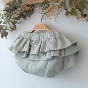 Robe de fille de fleur avec larc, fille de robe de linge rustique, robe boho de filles de printemps, linge de fille de bébé de mariage de robe, bébé de robe de fille de fleur. image 5