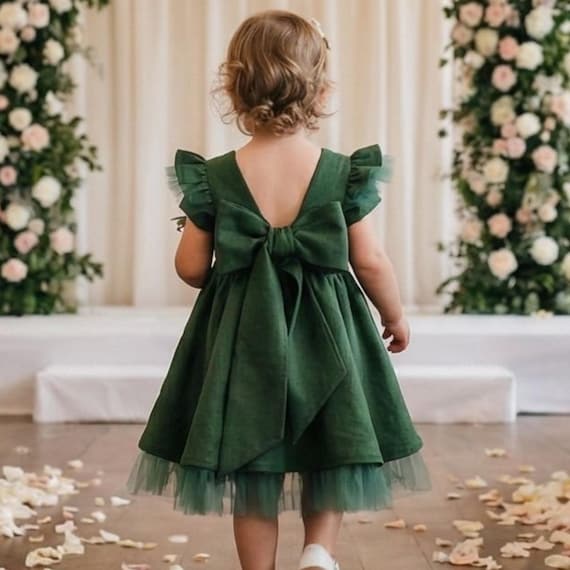 olive green toddler dress Kidiwi Rison Pink Baroque Floral Smocked Cotton Dress