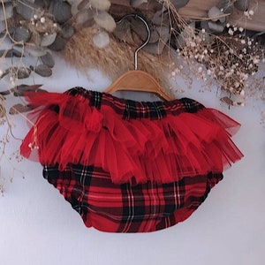 Bloomer tartan femme, Christmas photoshoot dress, Newborn baby christmas dress, Red christmas outfit.