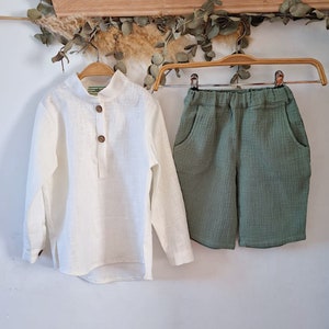 Boy ring bearer outfit green, pants christening outfit boys, outfit baby boy mint green, page boy toddler wedding.