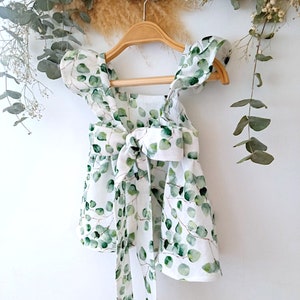 Sage green flower girl dress, Organic baby clothes, Occasion Toddler Dress, Spring baby outfit, Rustic dress baby, White Flower Girl Dress