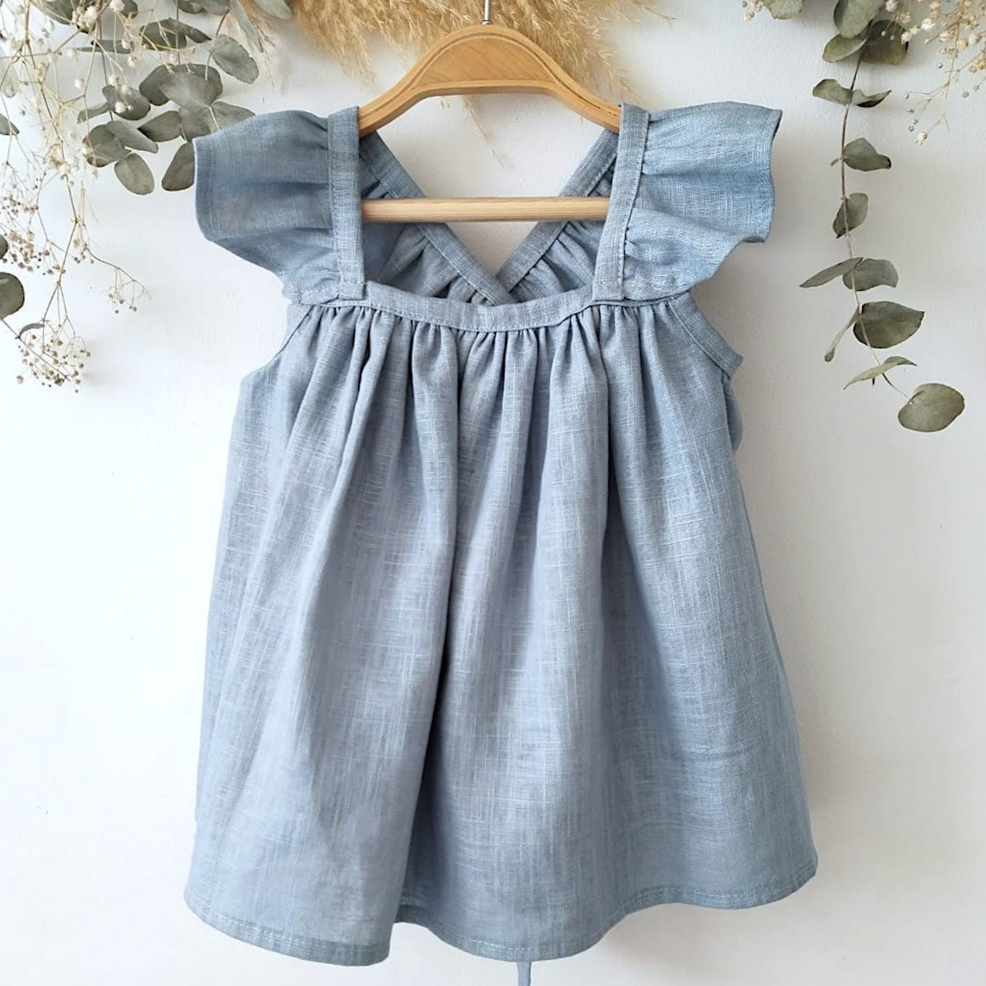 dusty blue infant dress Baby Dress Dusty Blue