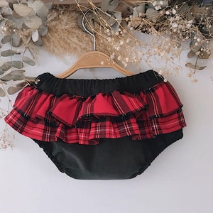 Bloomers baby christmas, Bloomer shorts, Infant Girl Christmas Dress, Bloomer tartan, Baby Girl tartan Christmas Dress, Baby girl christmas.