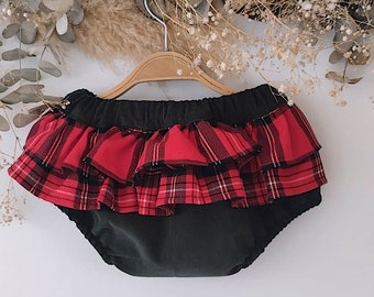 Bloomers Baby Weihnachten, Bloomer Shorts, Kleinkind Mädchen Weihnachtskleid, Bloomer Tartan, Baby Mädchen Tartan Weihnachtskleid, Baby Mädchen Weihnachten.