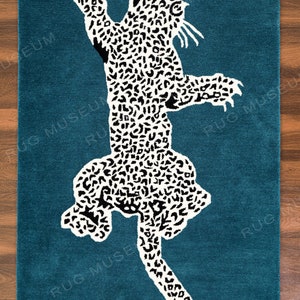 Blue Leopard Carpet - Etsy