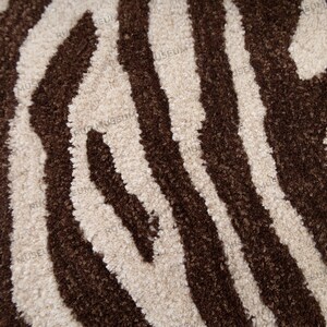 Brand New Hand Tufted Modern Style Woolen Area Rug Zebra Beige & Brown ...