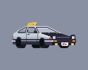 AE86 Inicial D [Camiseta Pixel Art]