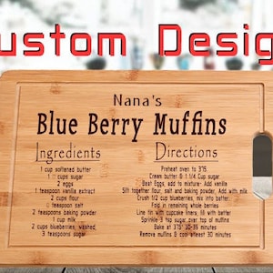 Recipe Cutting Board Personalized Engraved | Custom Cutting Board Gift | Kitchen Recipe Birthday - Anniversary - Wedding - Housewarming Gift