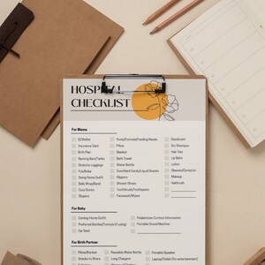 Hospital Bag Checklist - Birth Checklist - Downloadable Hospital List