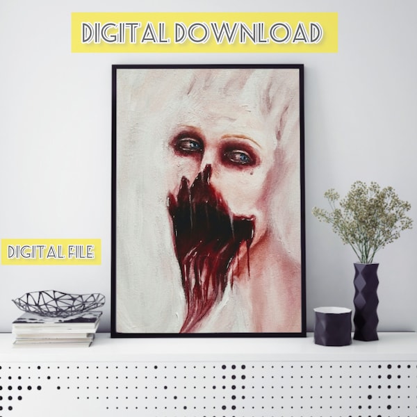 Horror art poster. Instant dark art. Digital download horror