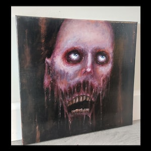 Gothic painting. Original dark art painting on stretched canvas. Dark artwork, gothic art, goth aesthetic, Creepy art, statement art