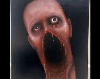 Creepy Horror Painting: Macabre Dark Art on Canvas