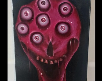 Creepy Monster Painting: Original Dark Art on Canvas