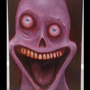 dark art creepy painting on canvas. Original horror painting. Monster art, monster painting, weird art, funny horror