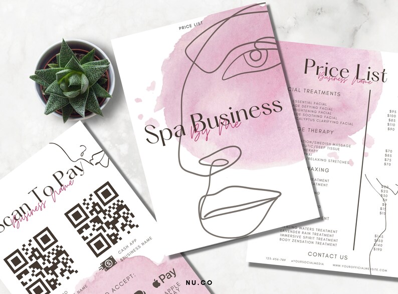 Printable Price List Template | Editable Spa and Salon Price List ...