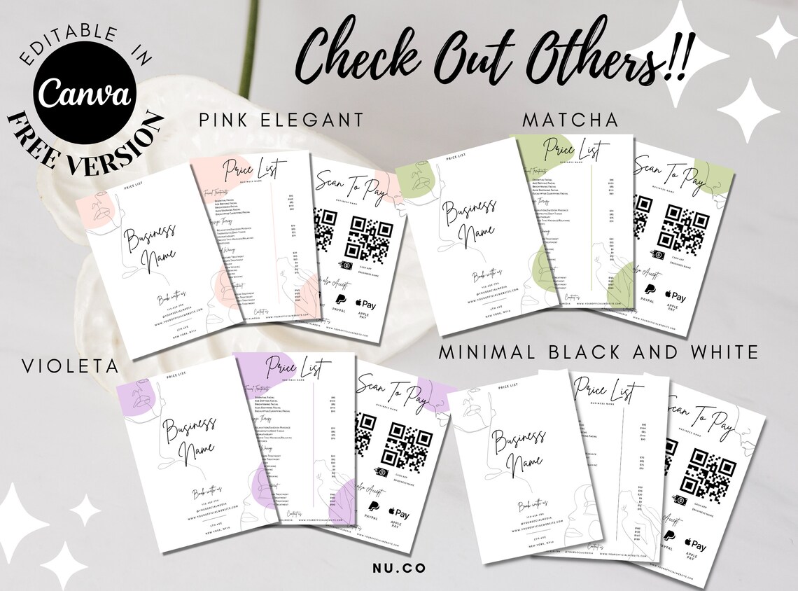 Printable Price List Template | Editable Spa and Salon Price List ...