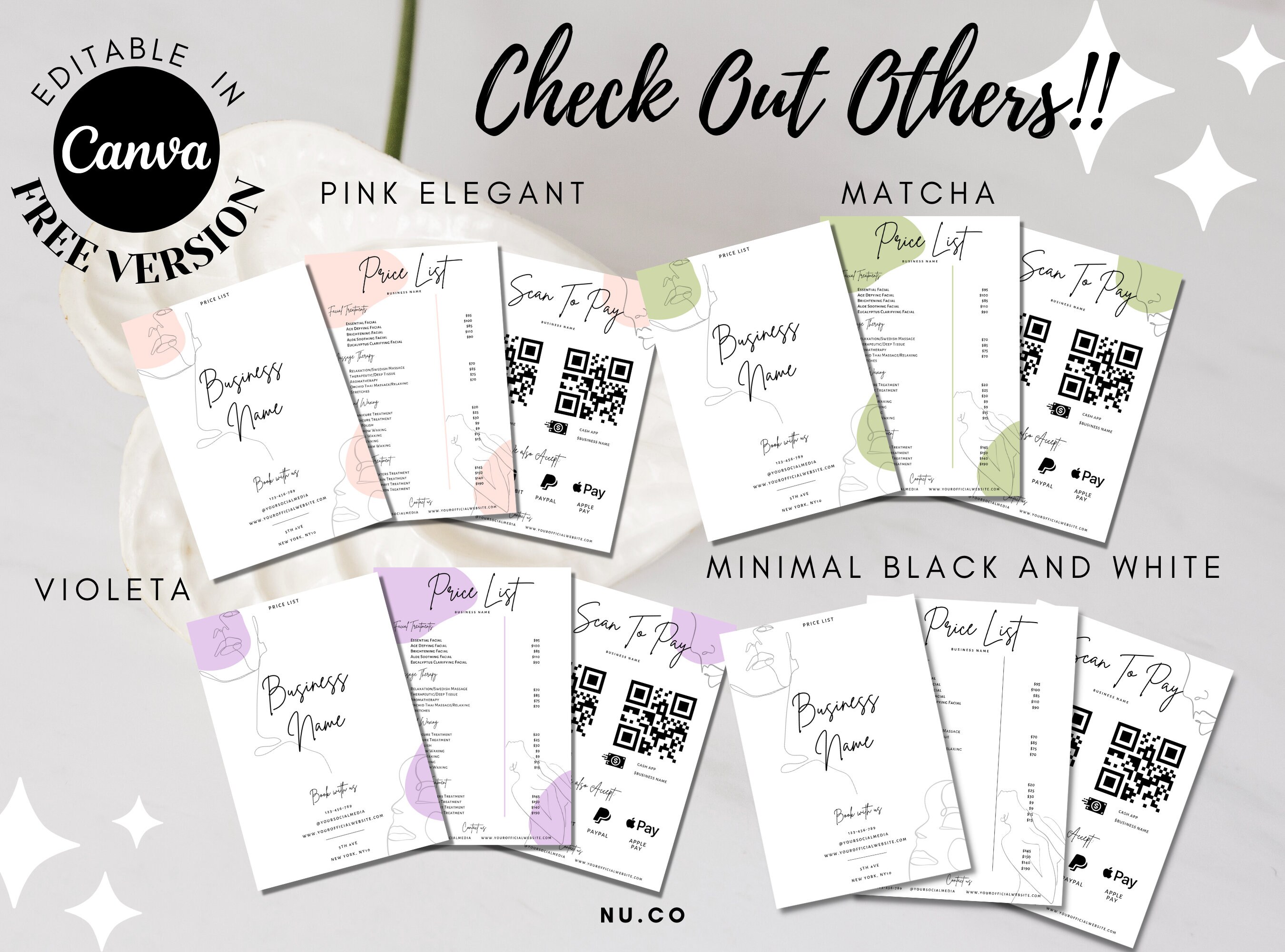Printable Price List Template | Editable Spa and Salon Price List ...