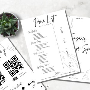 Printable Price List Template | Editable Spa and Salon Price List ...