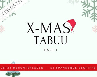 Christmas Taboo PDF template with 54 terms (German) for immediate printing, game night, gift idea, Christmas, Taboo Carnival