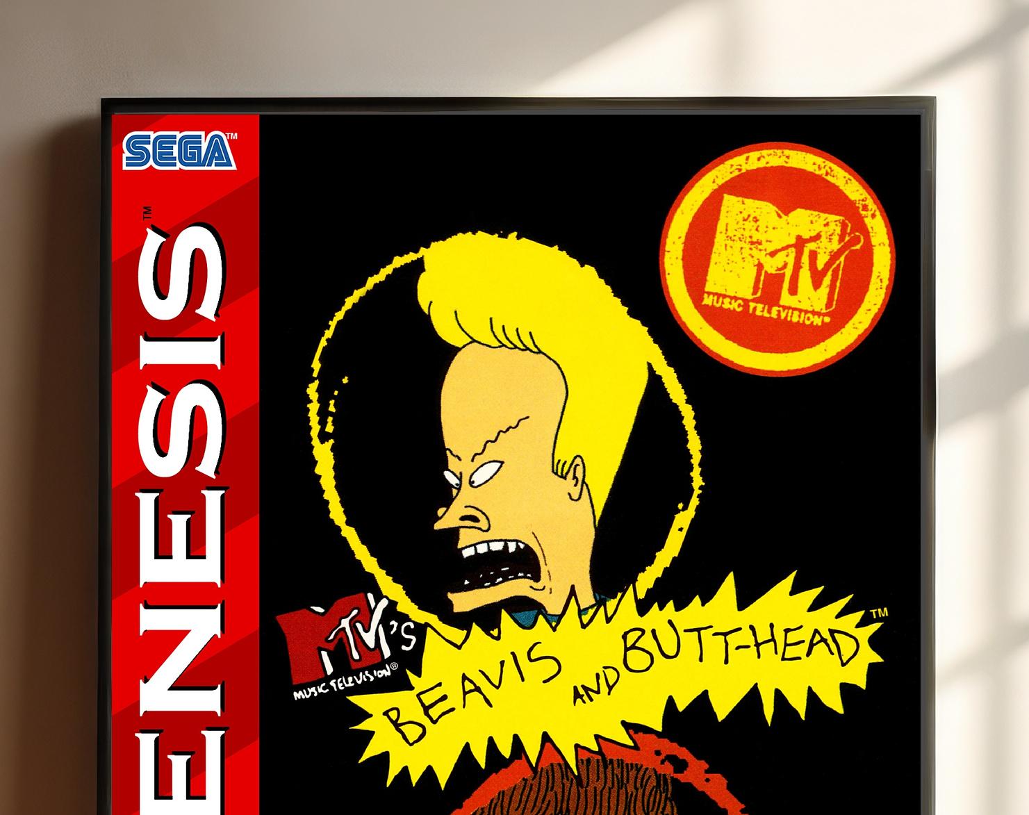 Retro Beavis and Butt-head MTV Poster - Sega Genesis Game Art Print - Etsy