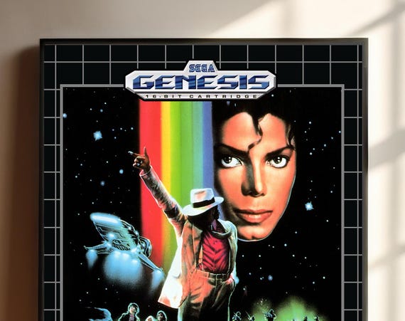 Moonwalker Michael Jackson Retro Sega Genesis Game Poster Art Wall