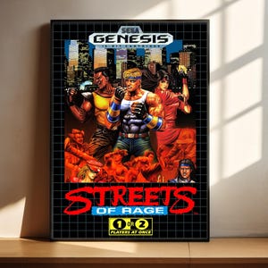 Streets of Rage Sega Genesis Retro Poster – 90s Gaming Wall Art