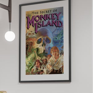 The Secret of Monkey Island 1990 Retro Video Game Poster 24x36 inches