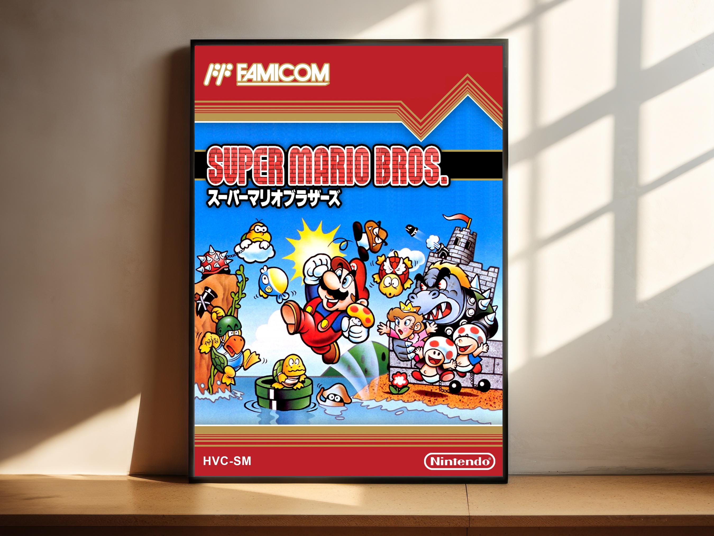 Super Mario Bros Famicom Japanese Retro Poster Nintendo Wall Art