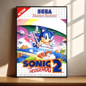 Sonic The Hedgehog 2 Retro Poster – Vintage SEGA Master System Wall Art