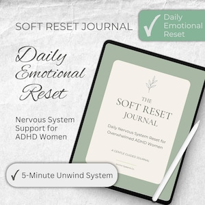 ADHD Reset Journal for Overwhelmed Moms | Daily Nervous System Unwind | Executive Dysfunction Support Digital Journal for Goodnotes