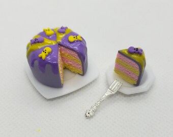 1:12 Scale Miniature Dollhouse Easter Peeps Cake