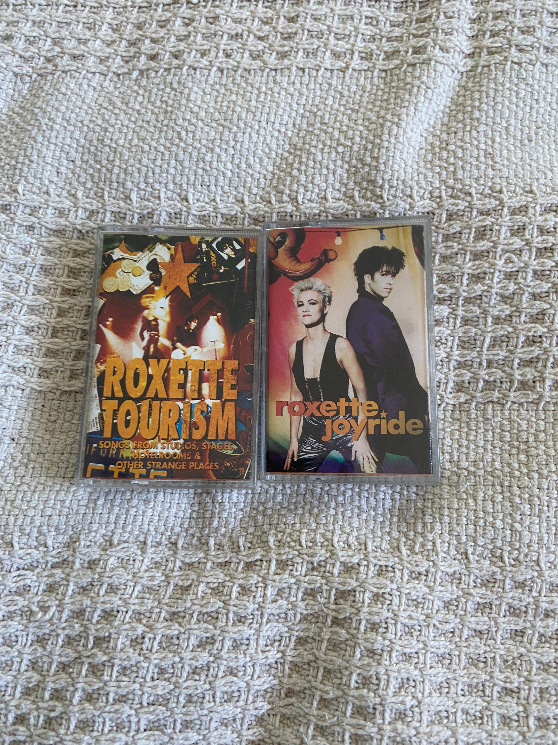 Cassette Roxette,ace of Base Stickers on the Spine of Cardboard