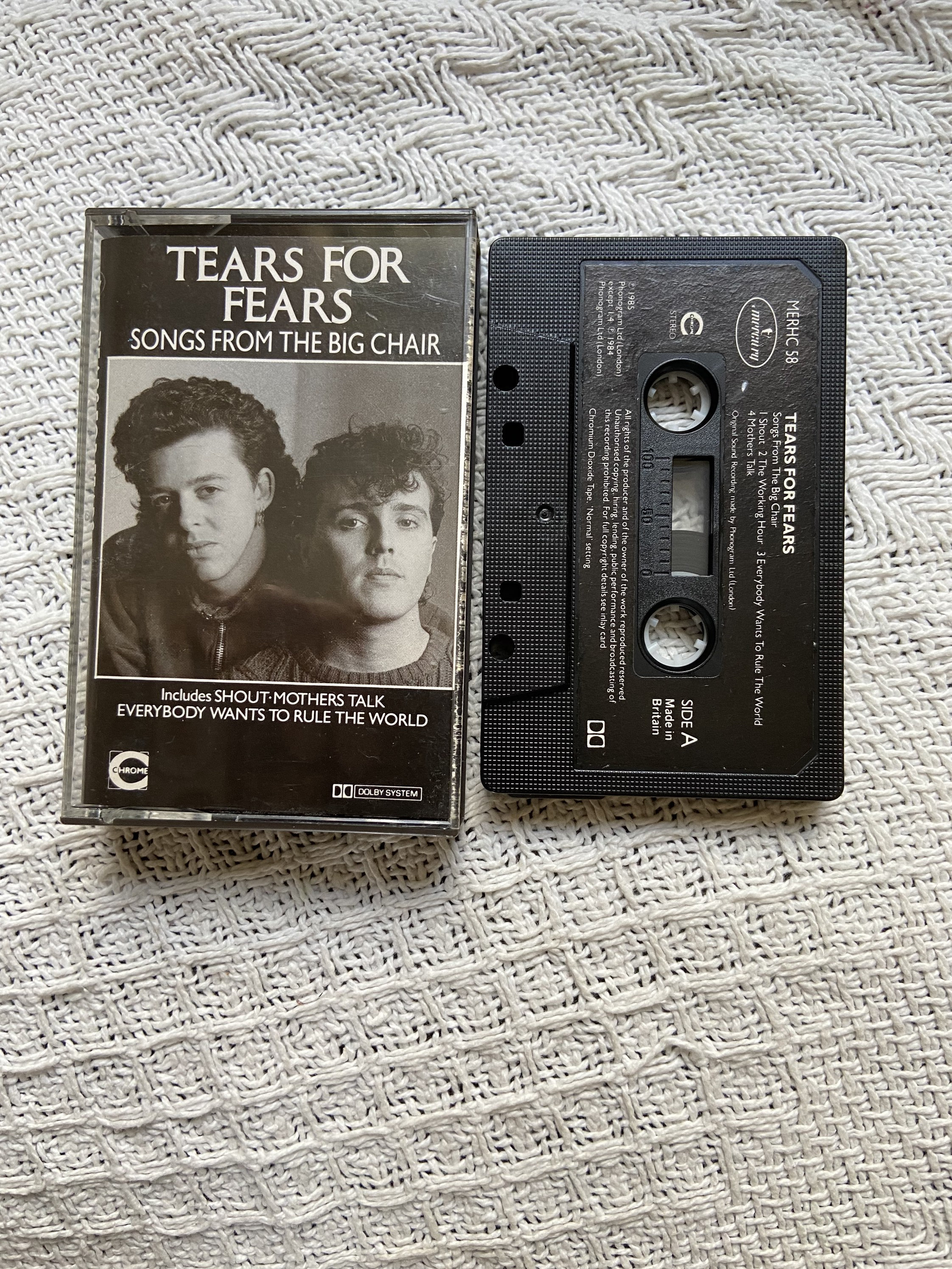 Vintage Tears for Fears Songs from the Big Chair Vinyl Record LP 1985 Album  12 Everybody Wants to Rule the World