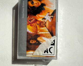 May include: A clear cassette tape case with a colourful album cover. The cover art features images of a woman and a man in a white outfit. The text "Goya Dress Rooms" is printed on the spine of the case.