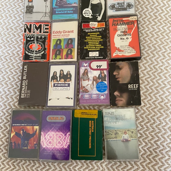Cassette singles cassingles,varios precios varios artistas incluyendo Bon Jovi,Leann Rimes,Supergrass,Bernard Butler,Ocean Color Scene,Travi