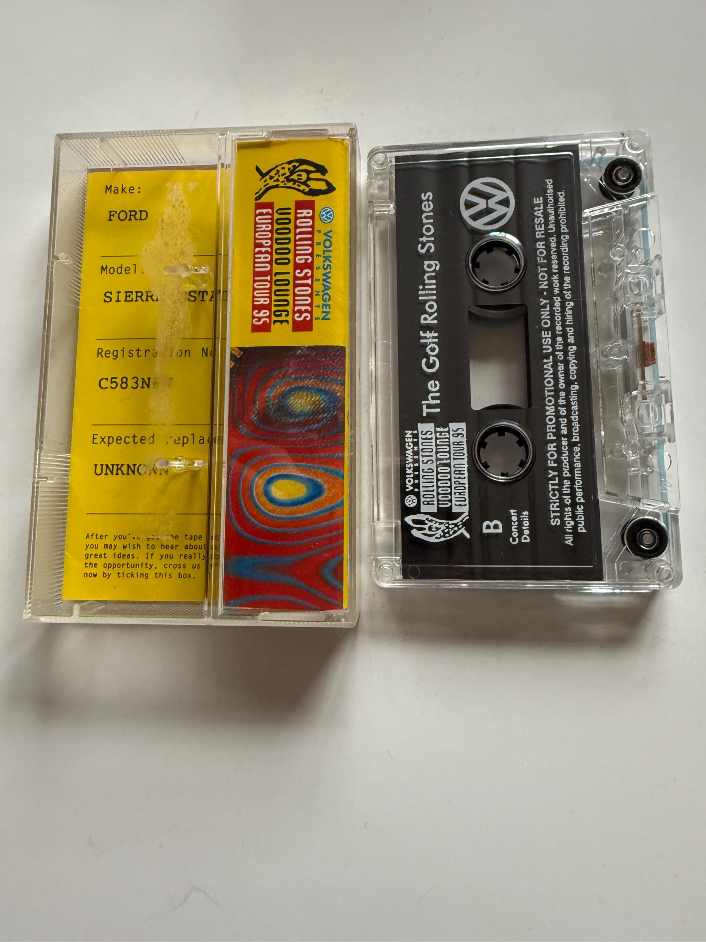 Rolling Stones the Golf Voodoo Lounge Euro Tour 1995 Cassette Tape 