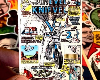 Vintage Evel Knievel Stunt Cycle Art Poster Print Ideal 17" x 11" 